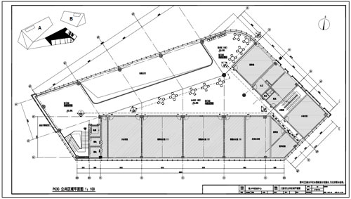 青少年活动中心深化设计施工图三层C区公共区域平面图