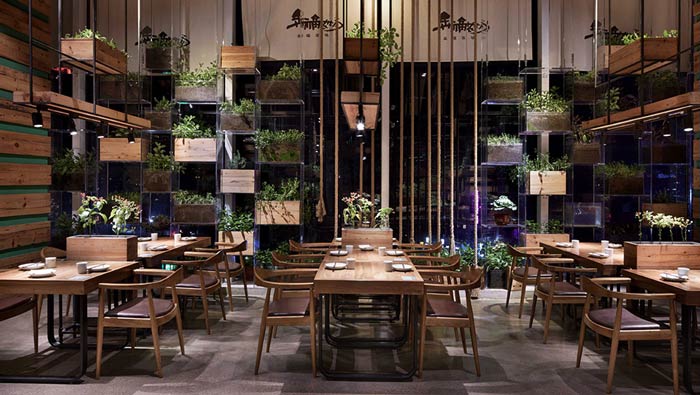 特色生态餐厅餐区装修设计效果图