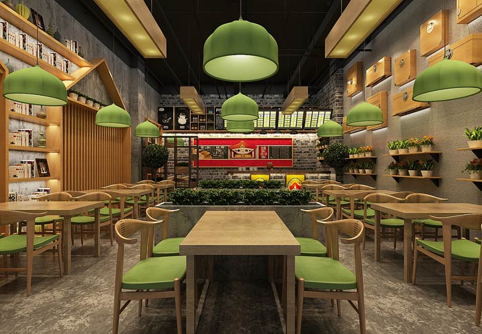 中式快餐店空间装修设计效果图