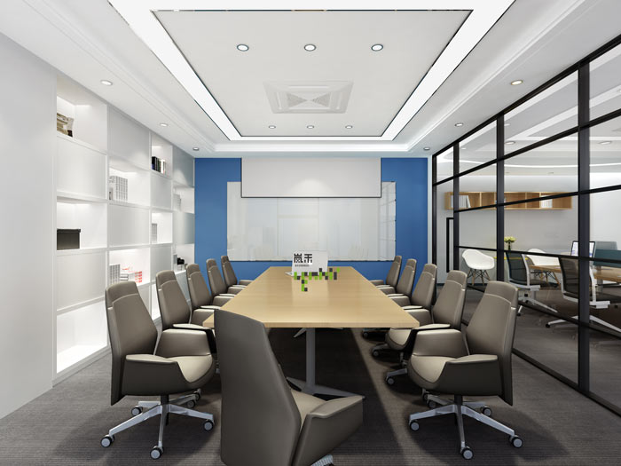 300平方外贸公司办公室会议室装修设计效果图
